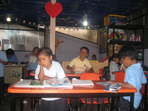 Children doing homework